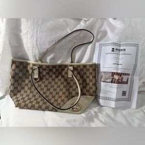 Vintage white Guccisima tote